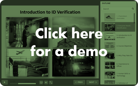 Click for a demo online course ID verification by Chameleon Associates
