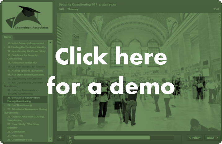 Security Questioning Online Course by Chameleon Associates demo