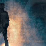 Sneaky man sneaks around.