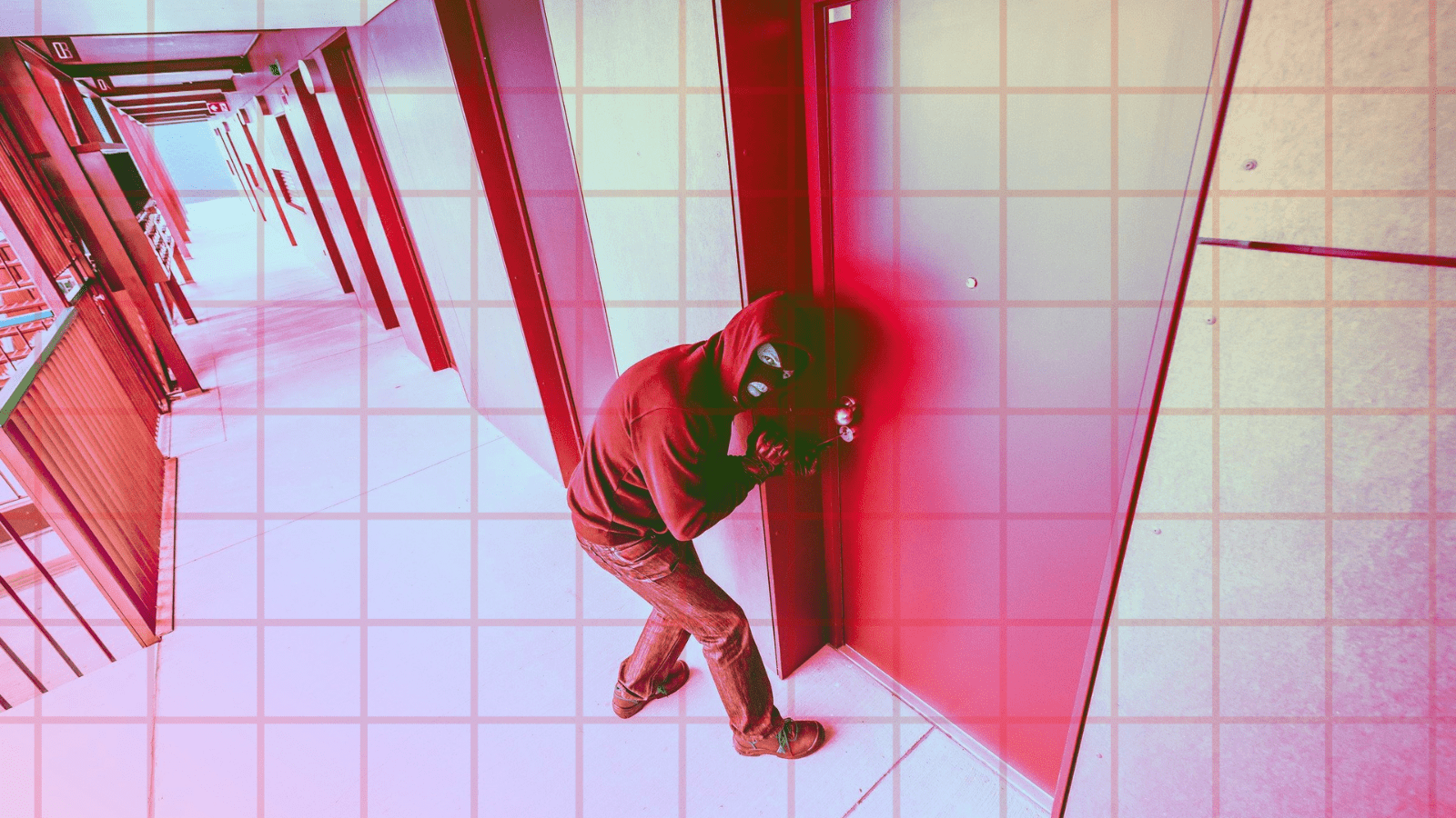 Red Teaming Red team roleplayer tries to unlock a door.